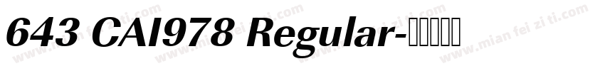 643 CAI978 Regular字体转换